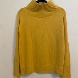 Cozy Mustard Turtleneck Caslon XS Sweater, 55% Organic Cotton